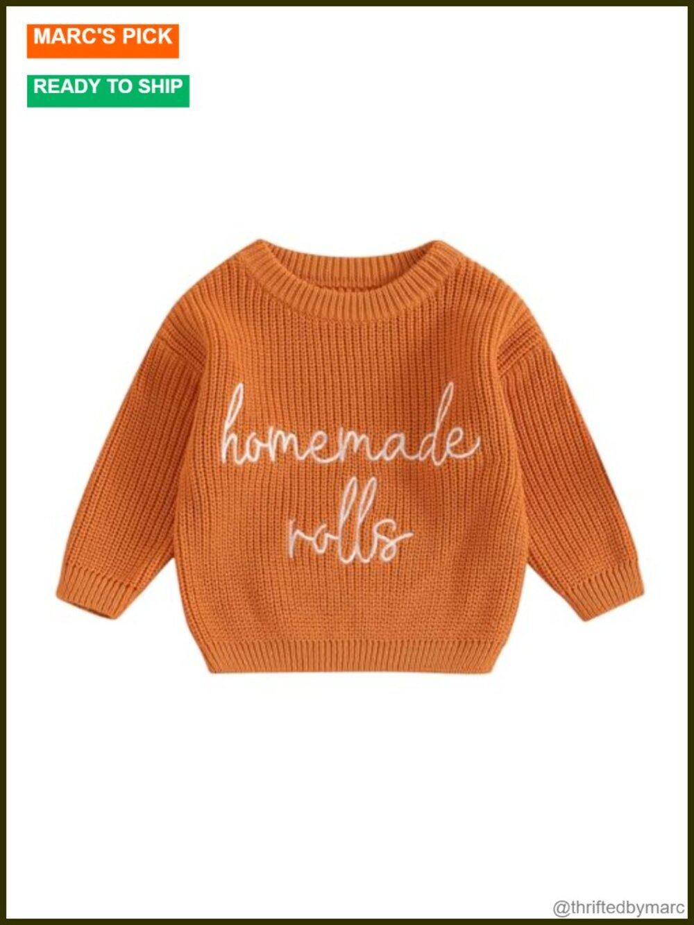 Baby Girl Boy Thanksgiving Sweater Long Sleeve Knit Cotton Blend Fall Winter - Picture 1 of 6